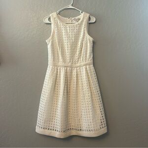 Dress Barn white sleeveless check windowpane lace style sundress size 6